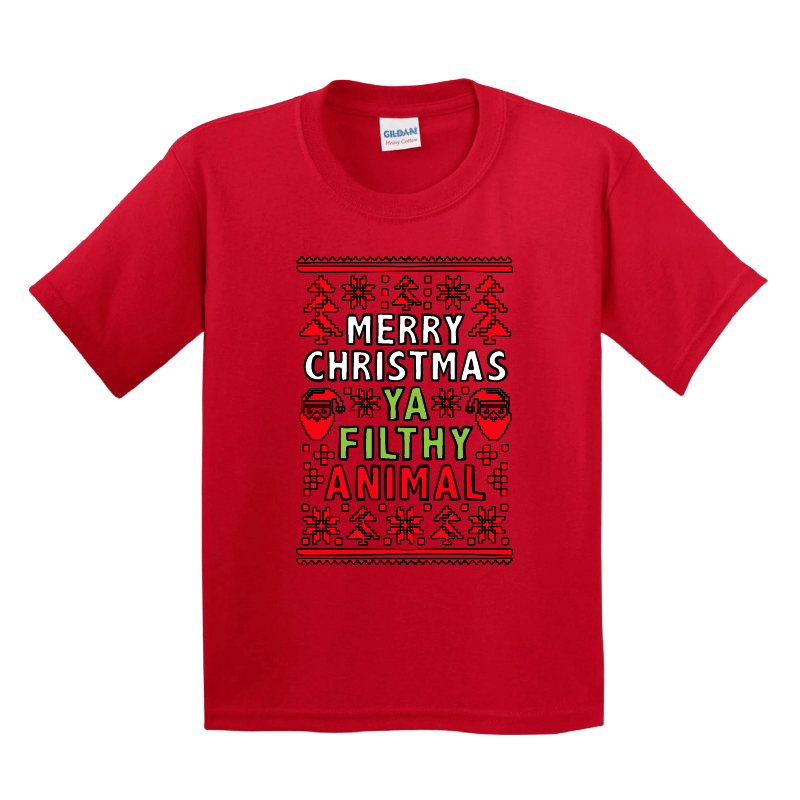 2T / Red / Large Front Design Filthy Animal Christmas 🎅 - Toddler T Shirt