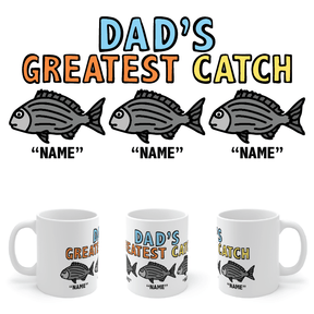Dad's Greatest Catch 🎣- Personalised Coffee Mug