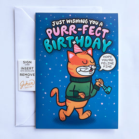 Endless Meowy Birthday 🐱🎉🔊 - Joker Greeting Prank Card (Glitter + Sound)