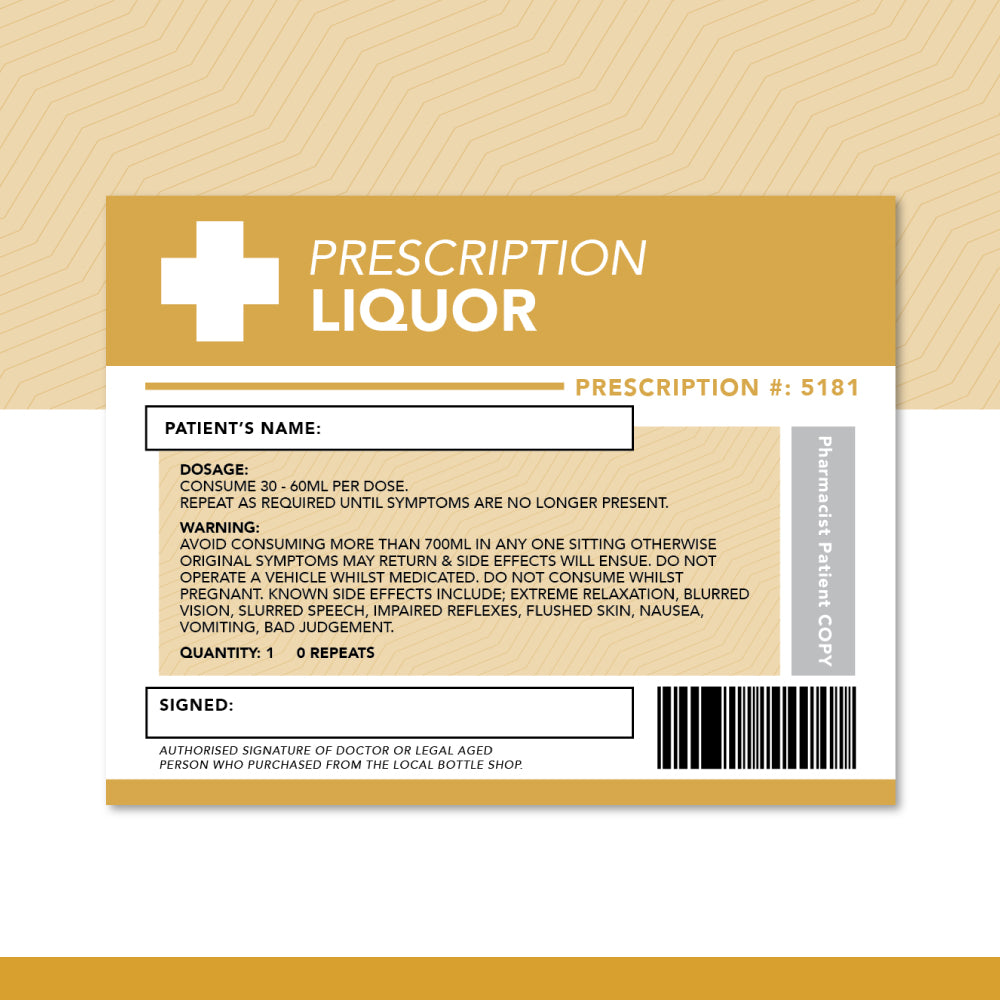 Prescription Liquor Bottle Labels 🥃 - Sticker