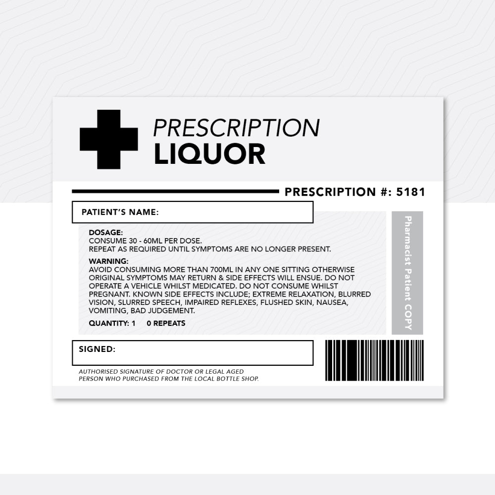 Prescription Liquor Bottle Labels 🥃 - Sticker