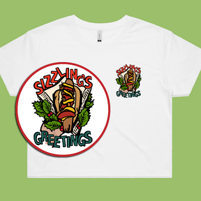 Sizzlin's Greetings 🌭🎅 - Women's Crop Top