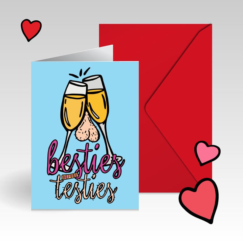 Besties Before Testies 👭🥰 - V-Day Card