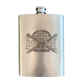 Certified Ziptie Mechanic 🔧 - Stainless Steel Flask