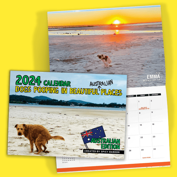 Dogs Pooping in Beautiful 'Australian' Places 💩🐶 - 2024 Calendar