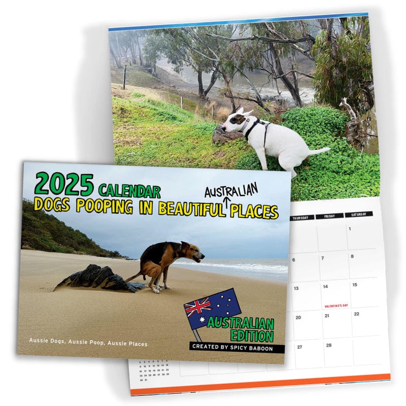 Dogs Pooping in Beautiful 'Australian' Places 💩🐶 - 2025 Calendar