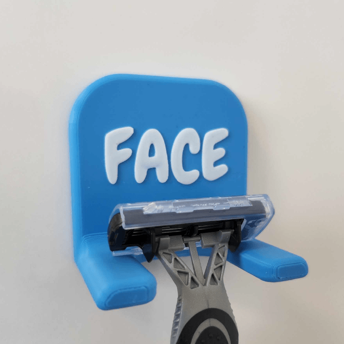 Face / Blue Razor Holsters 🪒 - Bathroom Razor Holder