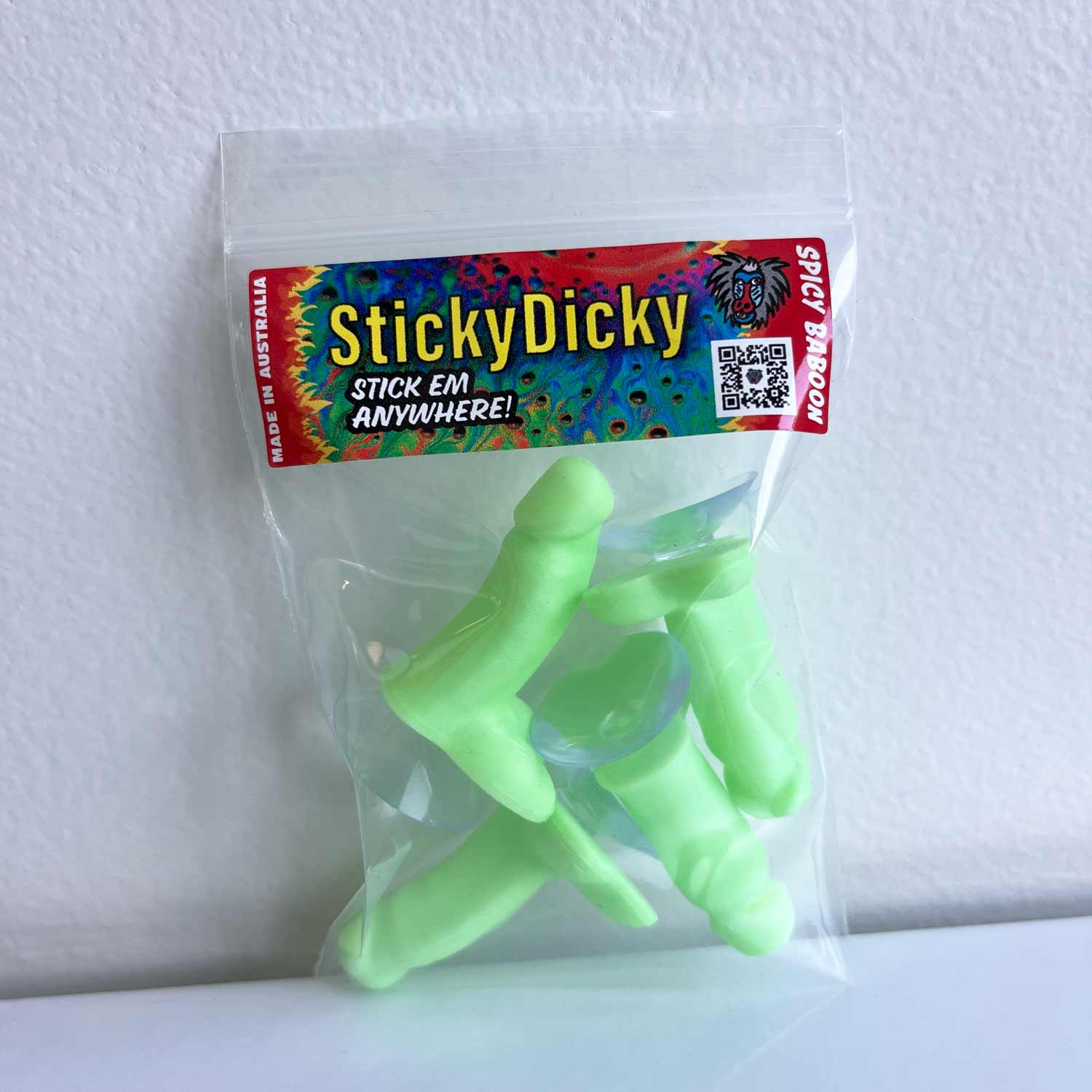 Glow In The Dark StickyDicky 🪠🍆 - Dick Sticking Prank (4 Pack!)