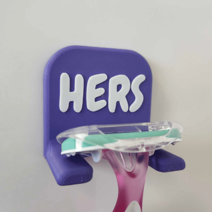 Hers / Purple Razor Holsters 🪒 - Bathroom Razor Holder