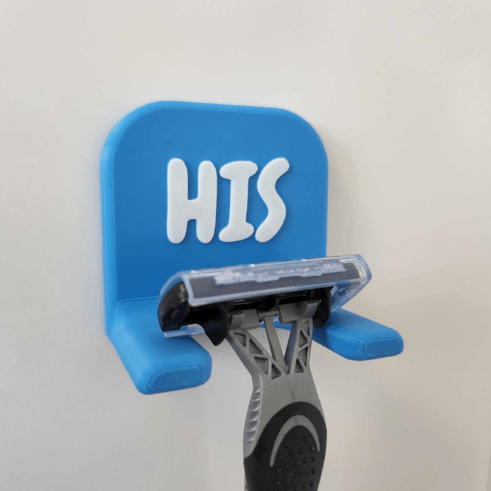 His / Blue Razor Holsters 🪒 - Bathroom Razor Holder