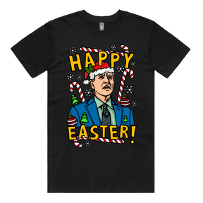 S / Black / Large Front Design Biden Christmas 👨‍🦳🥚 - Men's T Shirt