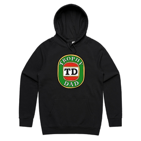 S / Black / Large Front Print Trophy Dad Victor Bravo 🍺🏆 – Unisex Hoodie