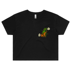 S / Black Pull My Hair 🦖🦕 – Women's Crop Top