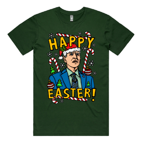 S / Green / Large Front Design Biden Christmas 👨‍🦳🥚 - Men's T Shirt