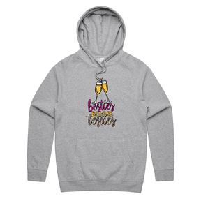 S / Grey / Large Front Print Besties Before Testies 👭🥰 – Unisex Hoodie