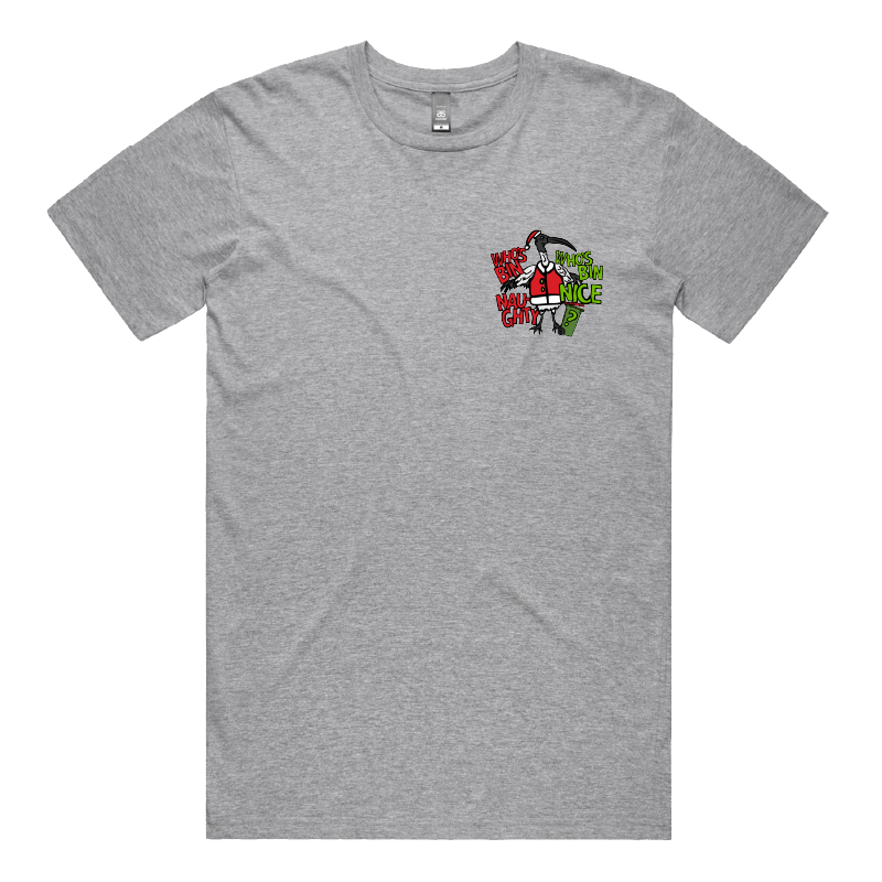 S / Grey / Small Front Design Who's Bin Naughty? 🗑️🎅 - Men's T Shirt