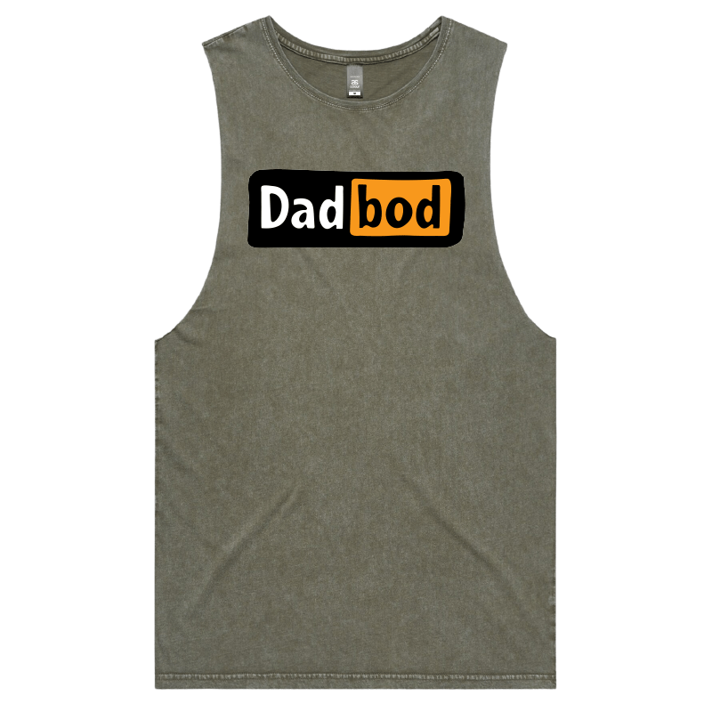 S / Moss / Large Front Design DadBod Logo 💻🧻 – Tank