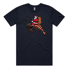 S / Navy / Large Front Design Prawndolph 🦐🦌 - Men's T Shirt