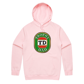 S / Pink / Large Front Print Trophy Dad Victor Bravo 🍺🏆 – Unisex Hoodie