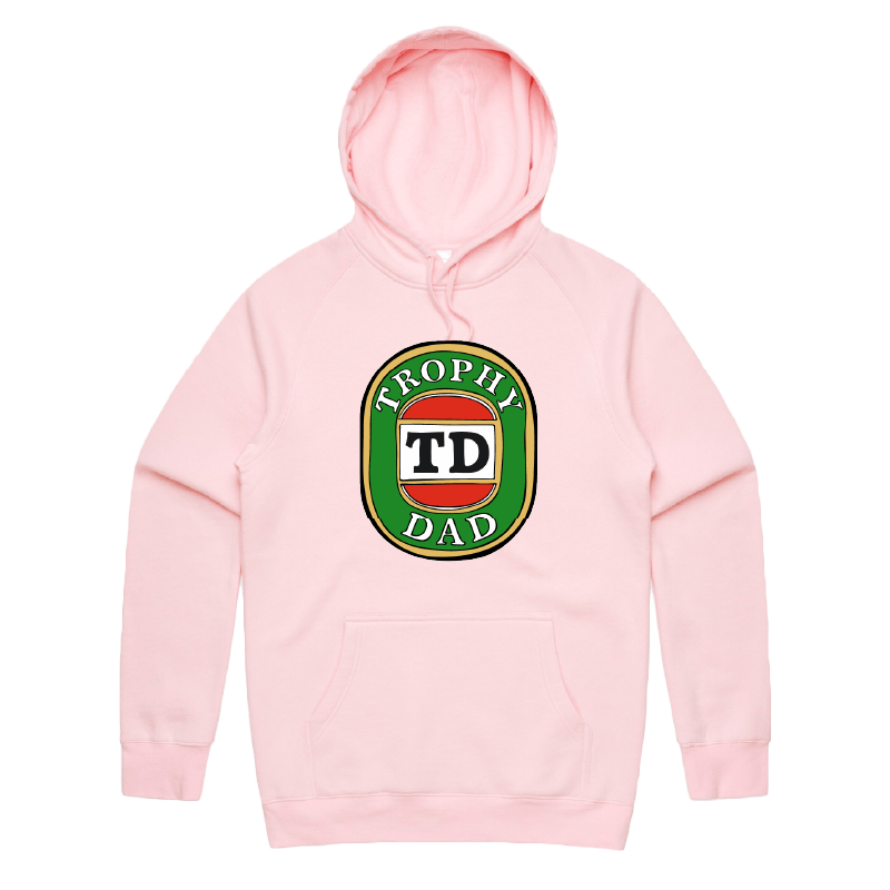 S / Pink / Large Front Print Trophy Dad Victor Bravo 🍺🏆 – Unisex Hoodie