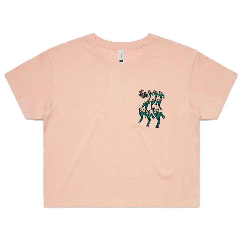 S / Pink Santa's Raygundeers 🦌🎄 - Women's Crop Top