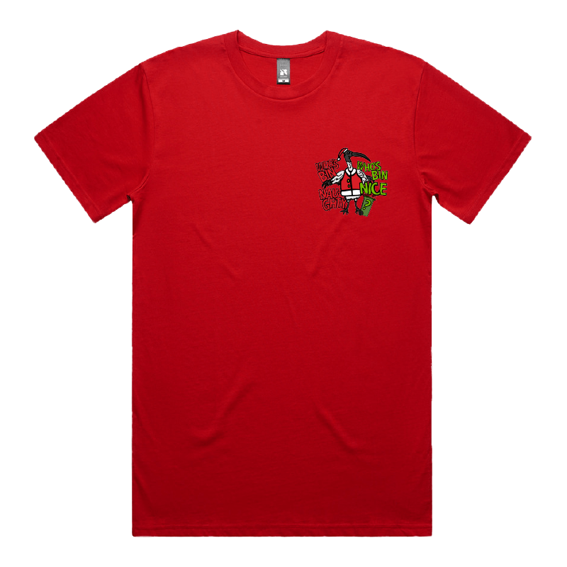 S / Red / Small Front Design Who's Bin Naughty? 🗑️🎅 - Men's T Shirt