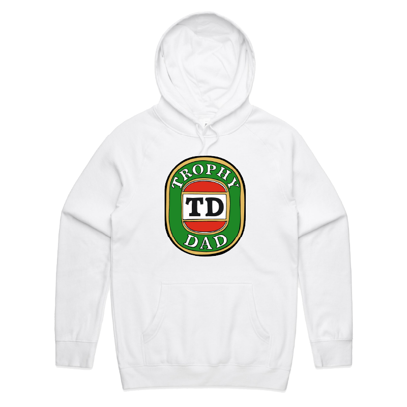 S / White / Large Front Print Trophy Dad Victor Bravo 🍺🏆 – Unisex Hoodie