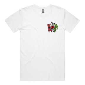 S / White / Small Front Design Who's Bin Naughty? 🗑️🎅 - Men's T Shirt