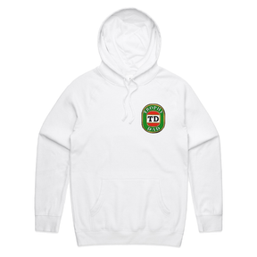 S / White / Small Front Print Trophy Dad Victor Bravo 🍺🏆 – Unisex Hoodie