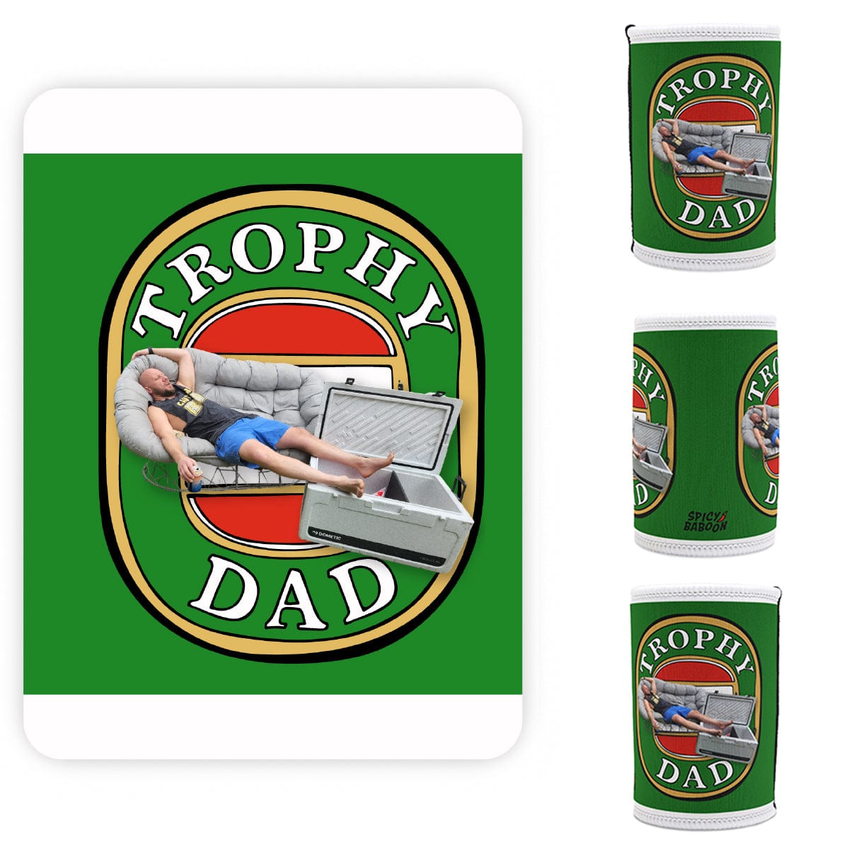 Trophy Dad 🍺🏆 – Personalised Stubby Holder