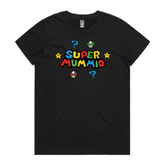 XS / Black / Large Front Design Super Mummio ⭐🍄 – Women's T Shirt