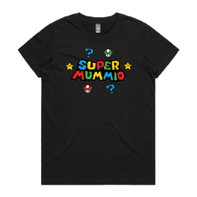 XS / Black / Large Front Design Super Mummio ⭐🍄 – Women's T Shirt