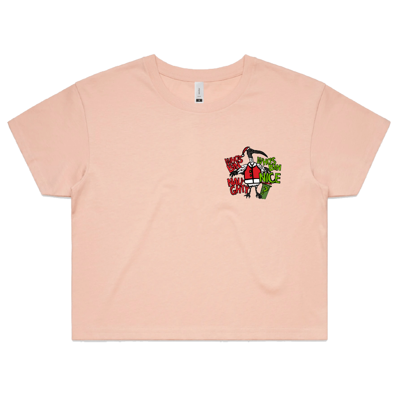 XS / Pink Who's Bin Naughty? 🗑️🎅 - Women's Crop Top