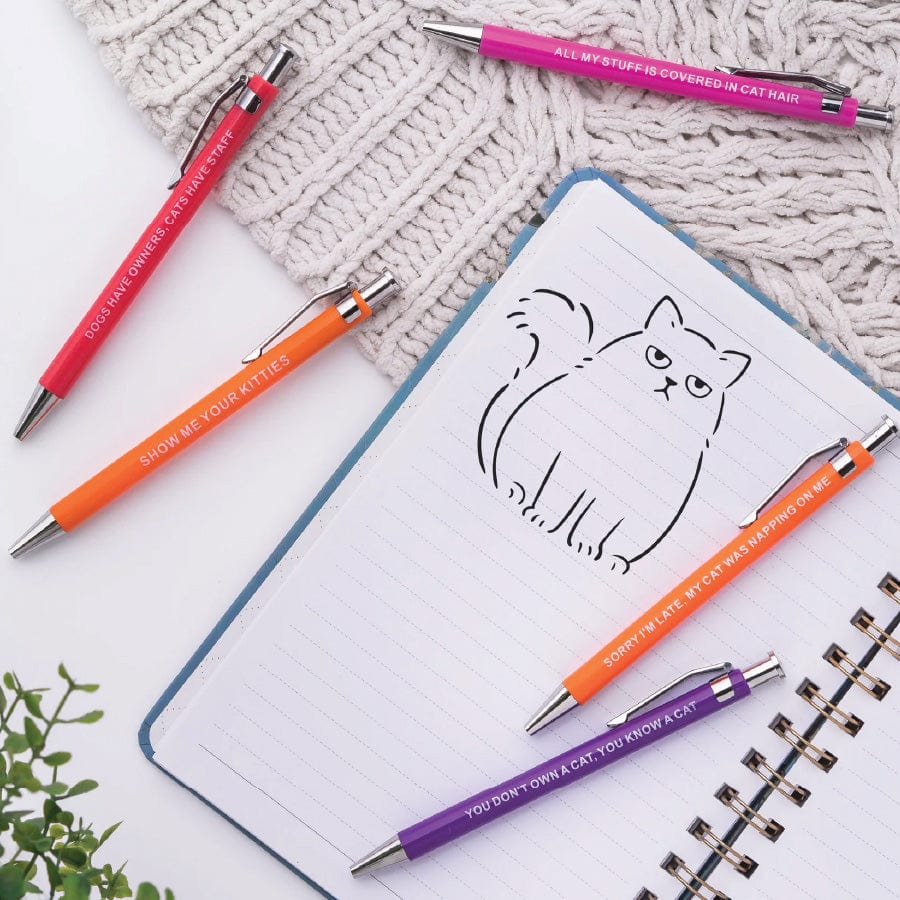 Wagging Cat Gel Pens 6 Pc Set Cute Cat Pens Funny Cat Pens -  Australia