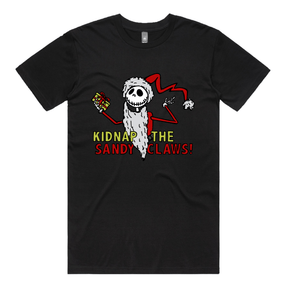 S / Black / Large Front Design Kidnap the Sandy Claws 💀🎅 – Men's T Shirt