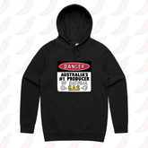 S / Black / Large Front Print Australian Gas Producer 💨 – Unisex Hoodie