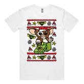 S / White / Large Front Design Gremlins Christmas 😈🎁 – Men's T Shirt