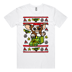 S / White / Large Front Design Gremlins Christmas 😈🎁 – Men's T Shirt