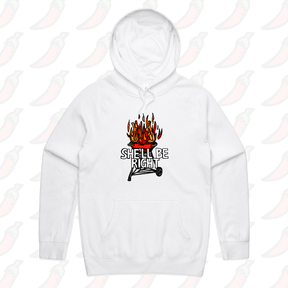 S / White / Large Front Print She’ll Be Right BBQ 🤷🔥 – Unisex Hoodie