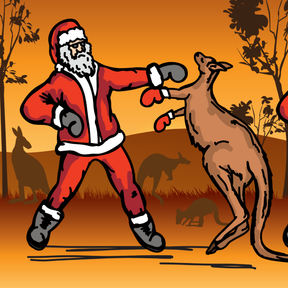 Santa Boxing Roo 🎅🥊🦘 – Stubby Holder