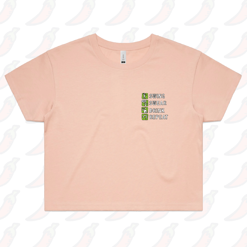 Swing Swear Drink Repeat 🏌 – Women's Crop Top