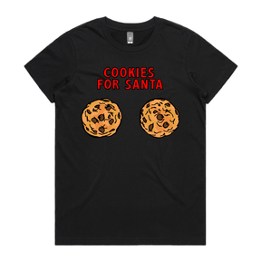 XS / Black / Large Front Design Cookies for Santa 🍪🎅 – Women's T Shirt