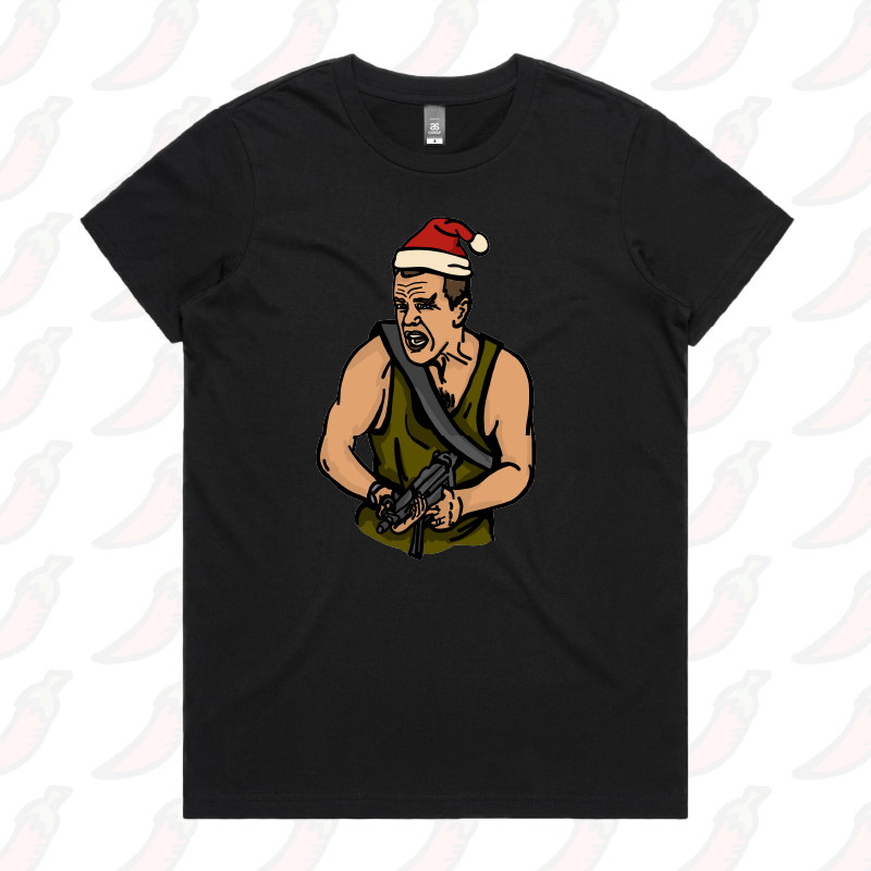 XS / Black / Large Front Design Die Hard Christmas 🧨🎄- Women's T Shirt