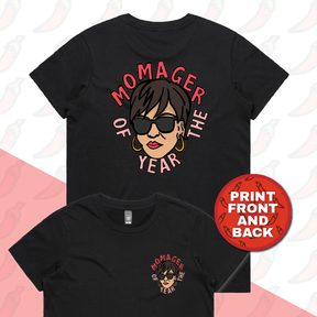 XS / Black / Small Front & Large Back Design Momager 🕶️ - Women's T Shirt