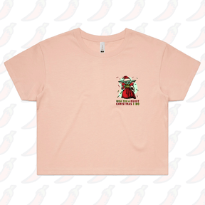 XS / Pink Baby Yoda Christmas 👶🎄- Women's Crop Top