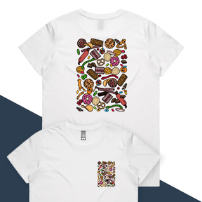 XS / White / Small Front & Large Back Design Snacks! 🍬🍪 – Women's T Shirt